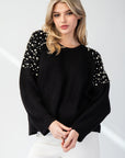 PEARL SHOULDER SWEATER