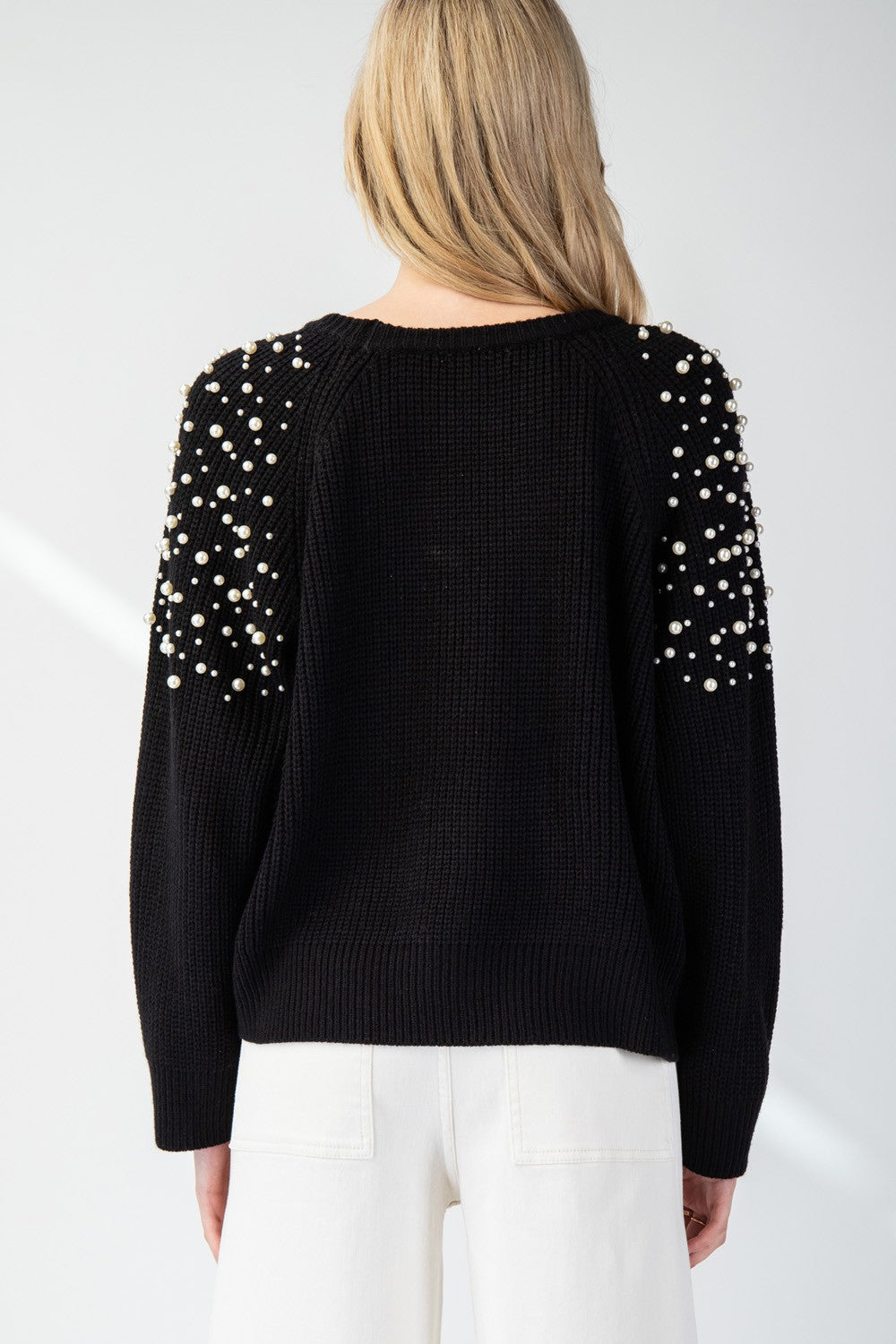 PEARL SHOULDER SWEATER