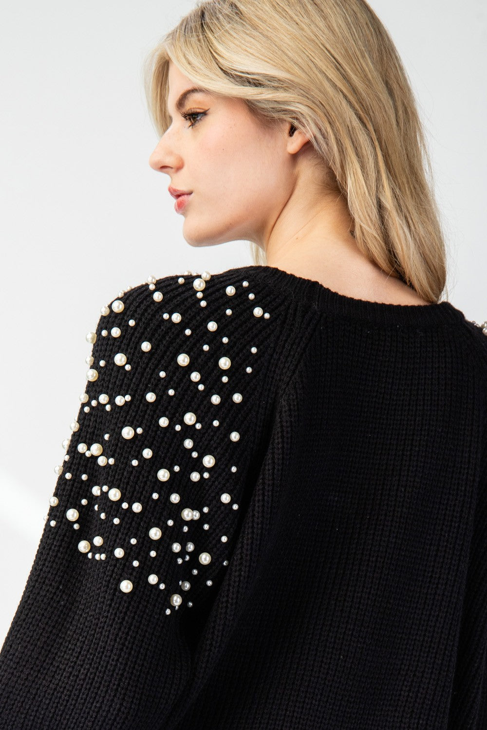 PEARL SHOULDER SWEATER