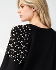 PEARL SHOULDER SWEATER