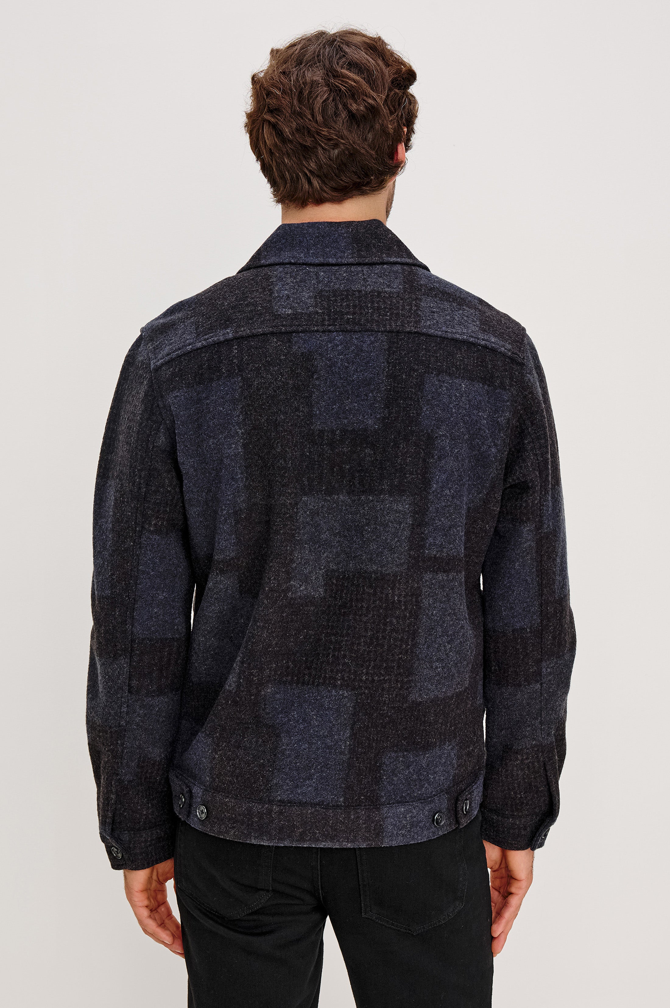 SIMON BLOCKED WOOL BLEND JACKET