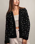 PEARL CABLE KNIT CARDIGAN