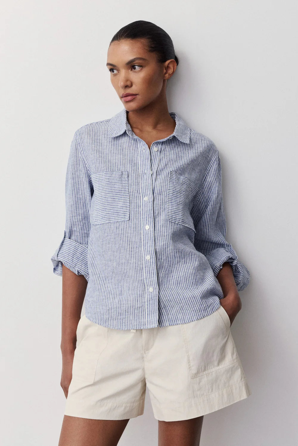 MOCA STRIPED LINEN SHIRT