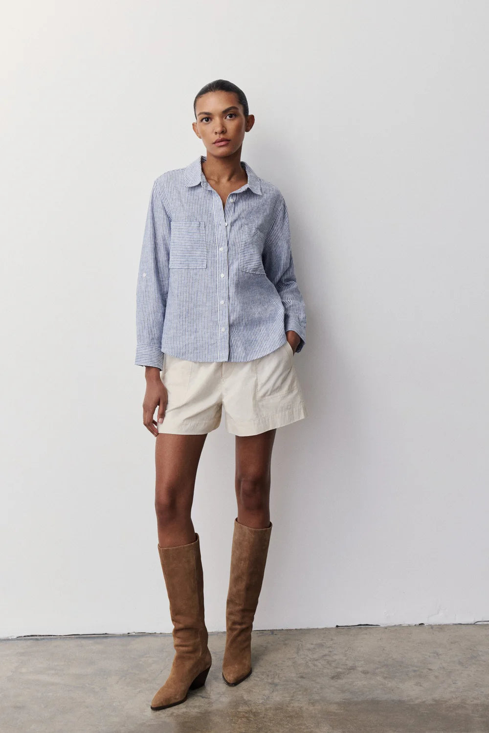 MOCA STRIPED LINEN SHIRT