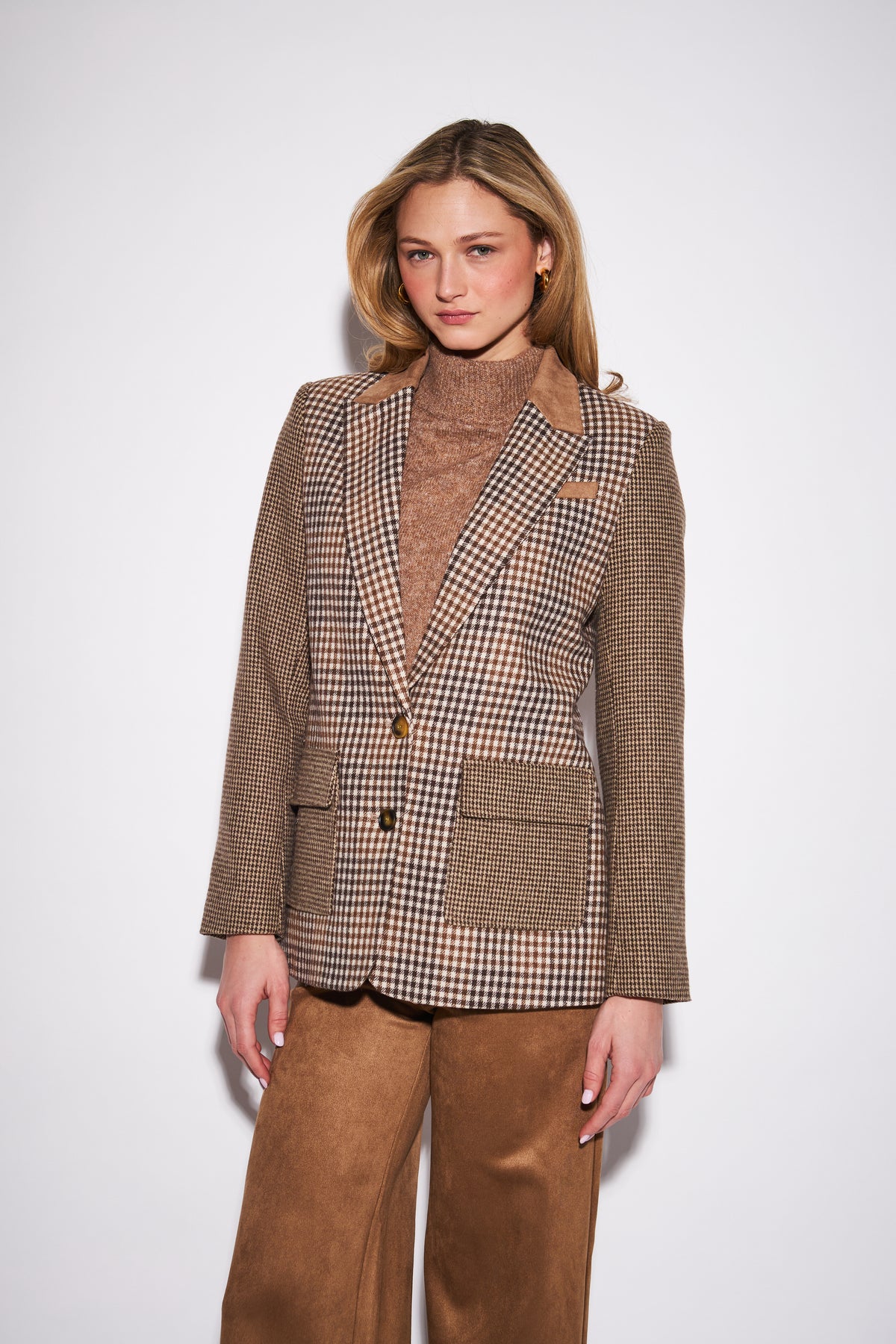 STELLA GINGHAM &amp; HOUNDSTOOTH BLAZER
