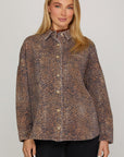 LEOPARD OVERSIZED TWILL JACKET