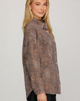 LEOPARD OVERSIZED TWILL JACKET