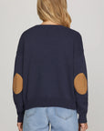 HORSE PRINT SWEATER WITH ELBOW PATCH