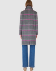 SCARLETT PLAID NOTCH COLLAR WOOL COAT