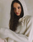 MIXED KNIT HOODIE SWEATER