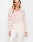 STRIPED LOOSE KNIT DOLMAN SWEATER