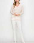 STRIPED LOOSE KNIT DOLMAN SWEATER