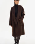 THARA SHAWL COLLAR DOUBLE FACE WOOL COAT