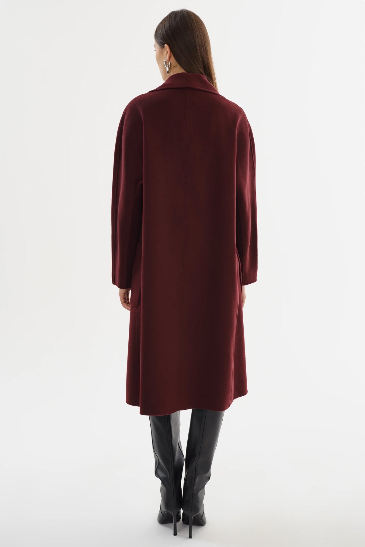 THARA SHAWL COLLAR DOUBLE FACE WOOL COAT