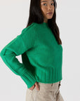 TIMMY SHORT CREW NECK SWEATER - Med. Green