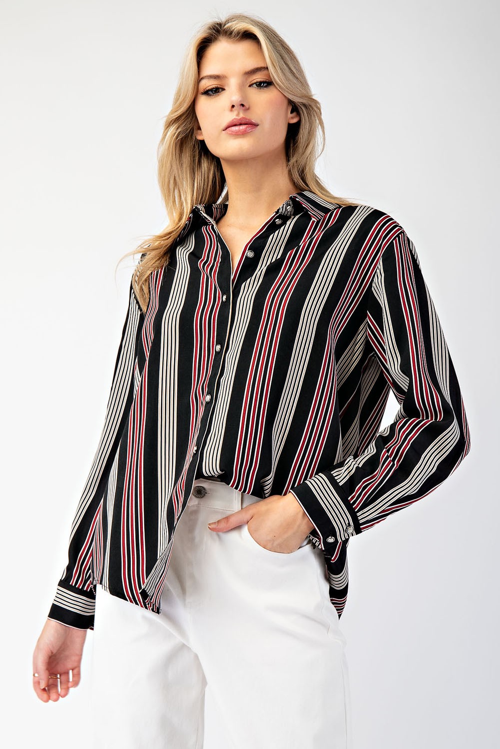 STRIPE BUTTON DOWN SHIRT