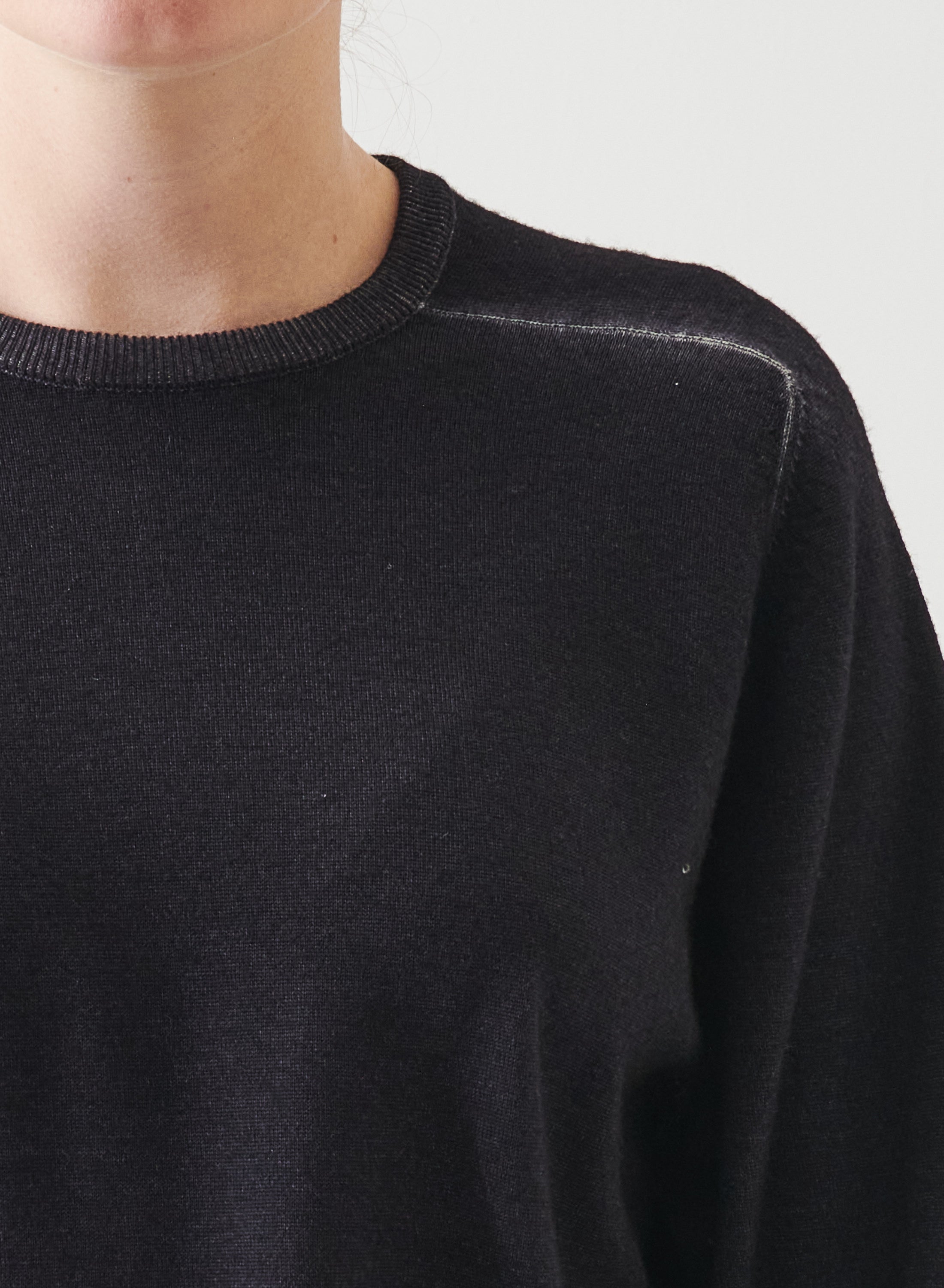 VINTAGE LONG SLEEVE XFINE MERINO BOYFRIEND CREW SWEATER