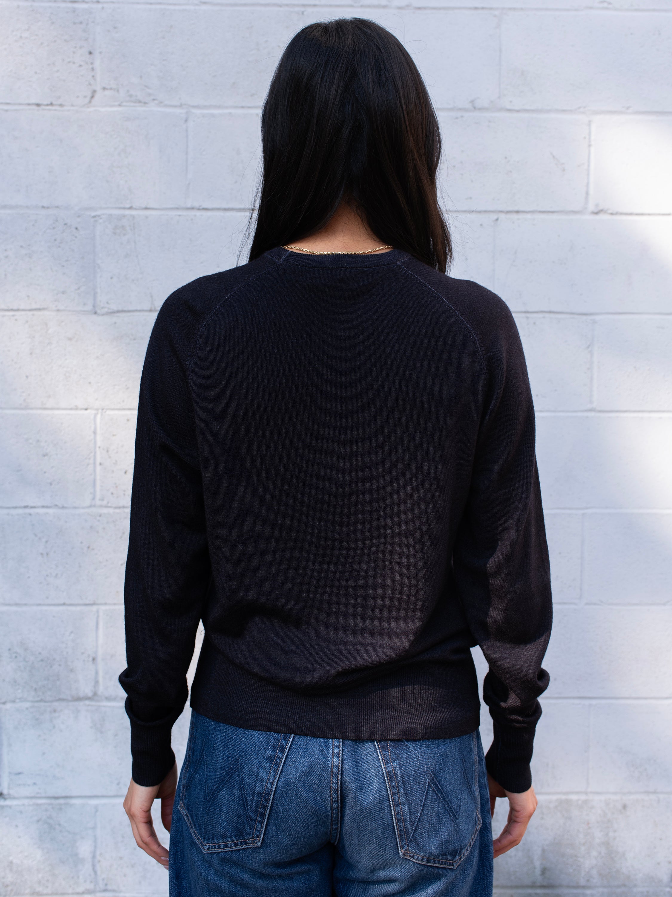 VINTAGE LONG SLEEVE XFINE MERINO BOYFRIEND CREW SWEATER