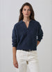 SUPERFINE WOOL RELAXED CABLE POLO SWEATER