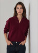 SUPERFINE WOOL RELAXED CABLE POLO SWEATER