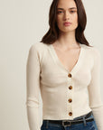 COTTON CUPRO RIB CARDIGAN