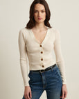 COTTON CUPRO RIB CARDIGAN