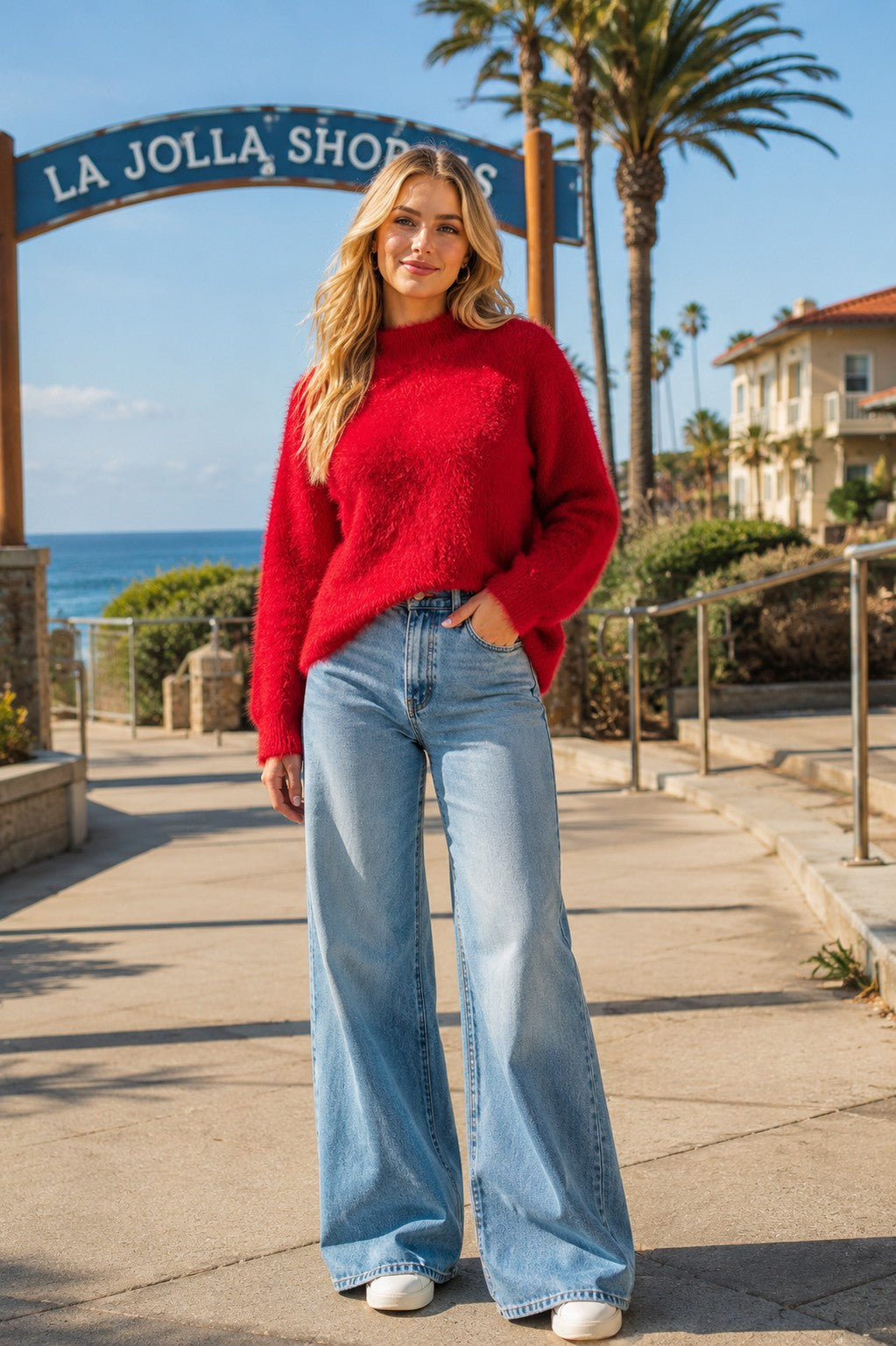 MOCK NECK EYELASH SWEATER