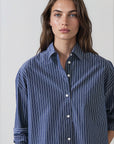 LONG SLEEVE COTTON STRIPED BOXY SHIRT