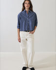 LONG SLEEVE COTTON STRIPED BOXY SHIRT