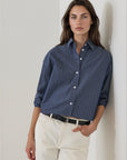LONG SLEEVE COTTON STRIPED BOXY SHIRT