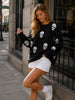 SKULL PRINT PULLOVER SWEATER