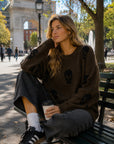 SKULL PRINT PULLOVER SWEATER