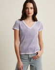 SHORT SLEEVE PIMA CLASSIC REVERSE SPRAY V-NECK TEE