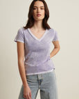 SHORT SLEEVE PIMA CLASSIC REVERSE SPRAY V-NECK TEE