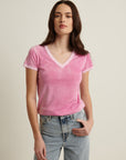 SHORT SLEEVE PIMA CLASSIC REVERSE SPRAY V-NECK TEE