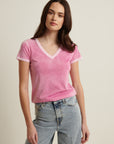 SHORT SLEEVE PIMA CLASSIC REVERSE SPRAY V-NECK TEE