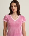 SHORT SLEEVE PIMA CLASSIC REVERSE SPRAY V-NECK TEE