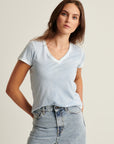 SHORT SLEEVE PIMA CLASSIC REVERSE SPRAY V-NECK TEE