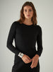 LONG SLEEVE COTTON MODAL RIB CREW