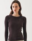 LONG SLEEVE COTTON MODAL VINTAGE RIB CREW