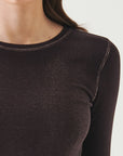 LONG SLEEVE COTTON MODAL VINTAGE RIB CREW