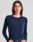 LONG SLEEVE COTTON MODAL VINTAGE RIB CREW