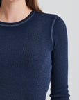 LONG SLEEVE COTTON MODAL VINTAGE RIB CREW