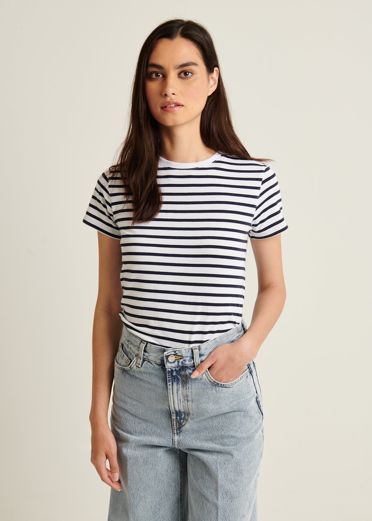 SHORT SLEEVE ICONIC CLASSIC STRIPE CREW TEE