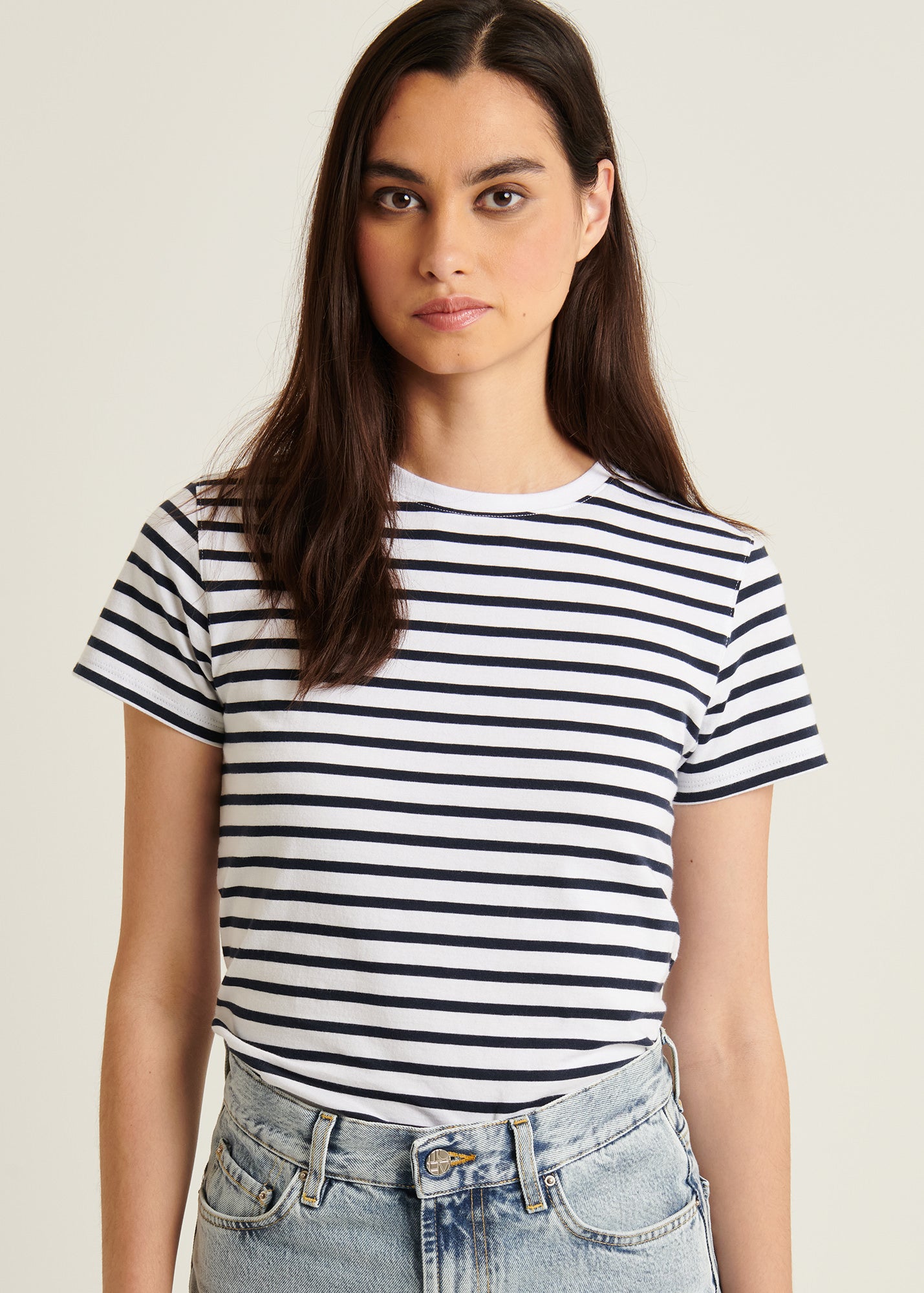 SHORT SLEEVE ICONIC CLASSIC STRIPE CREW TEE