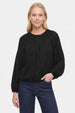 BUTTON UP BUBBLE HEM BLOUSE