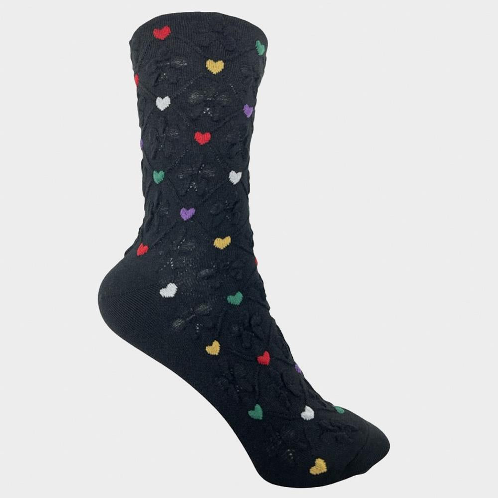 TINY HEARTS SHEER TEXTURED SOCKS