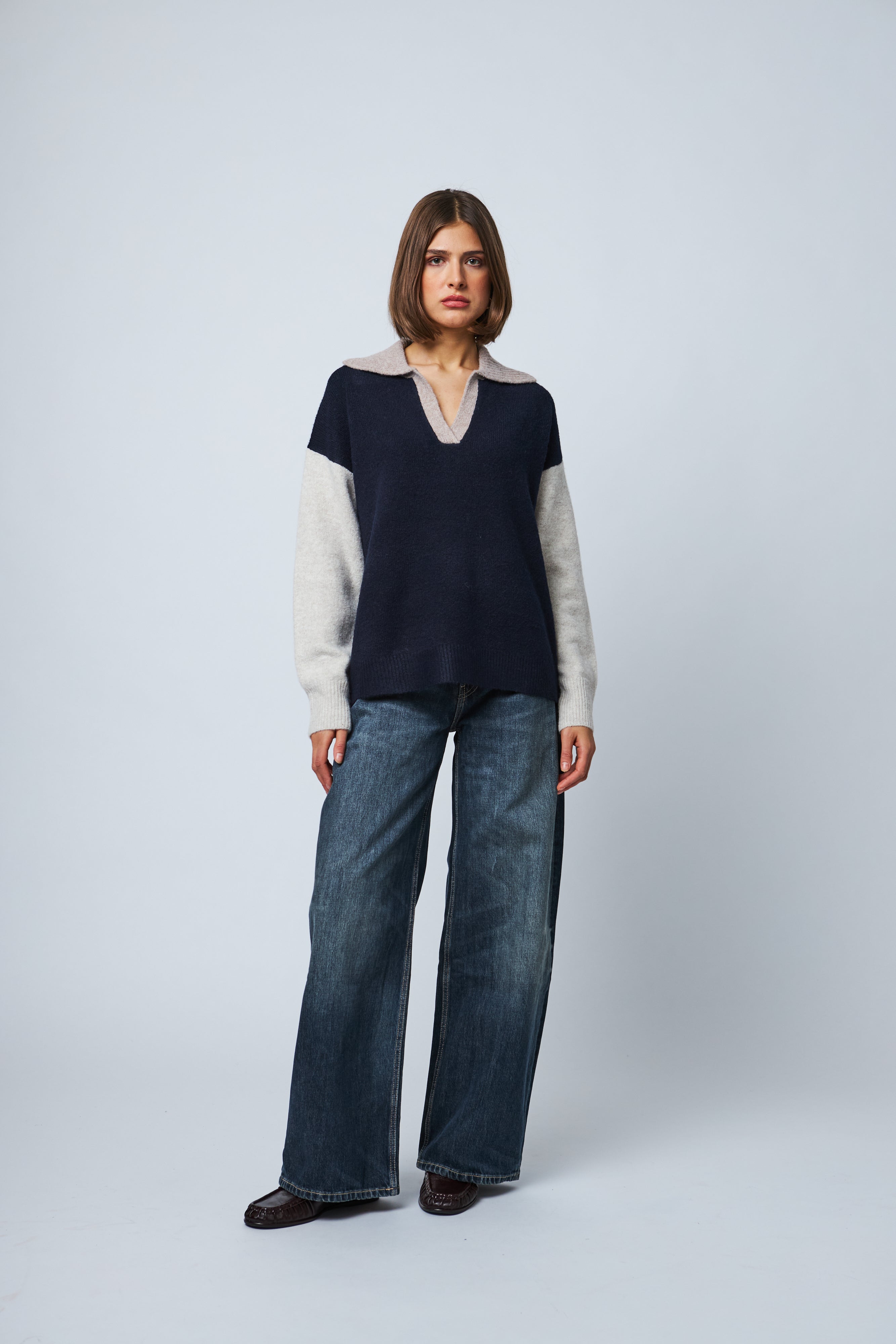 *COMING SOON* RAELYN COLOUR BLOCK JOHNNY COLLAR SWEATER