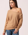 COTTON CASHMERE OFF THE SHOULDER TOP