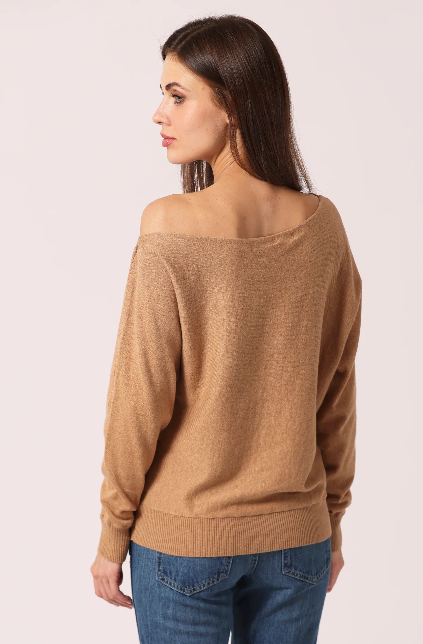 COTTON CASHMERE OFF THE SHOULDER TOP